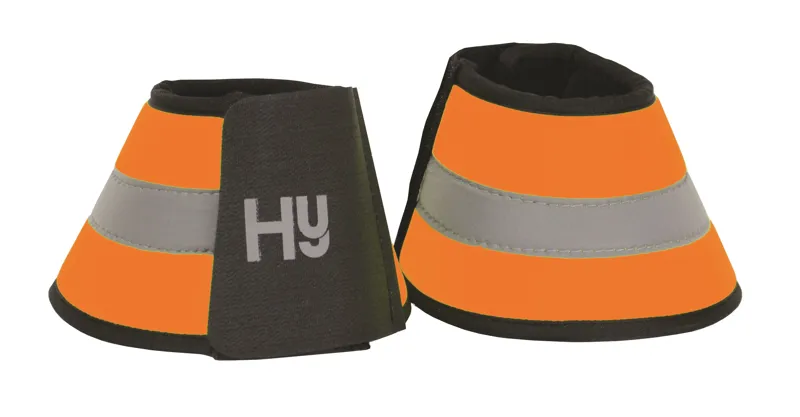 Hy Equestrian Viz Reflector Over Reach Boots - Orange